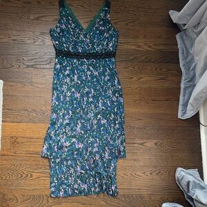 Banana Republic Green Floral High Low Dress